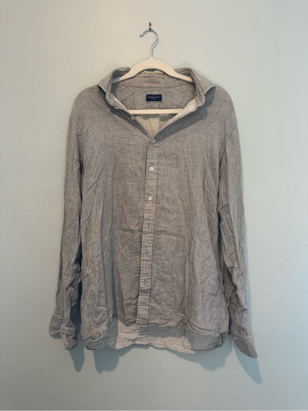 Proper Cloth Men's Casual Long-Sleeve Button-Down Shirt - Gray